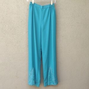 Timeless Beauty Turquoise Pants with Embellished Godets 6